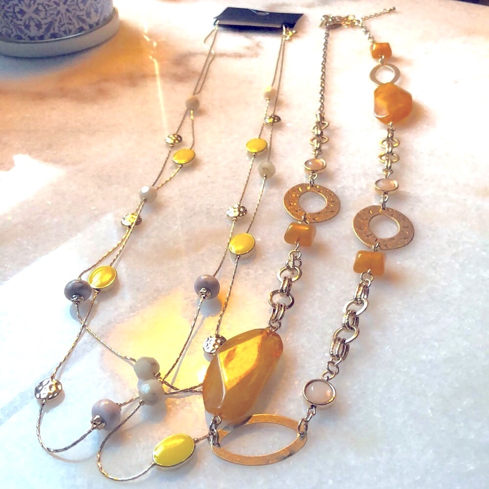 SOLD!!!!!!!2 New York & Company Gold-toned Necklaces